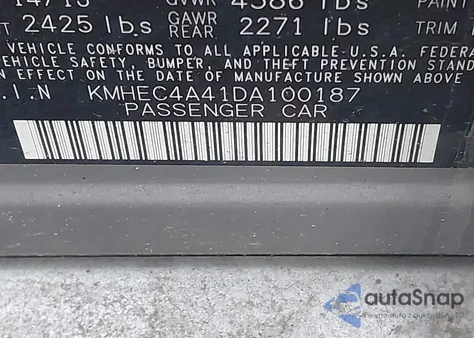 2013 Hyundai Sonata Hybrid Limited z USA, uszkodzony, nr VIN KMHEC4A41DA100187